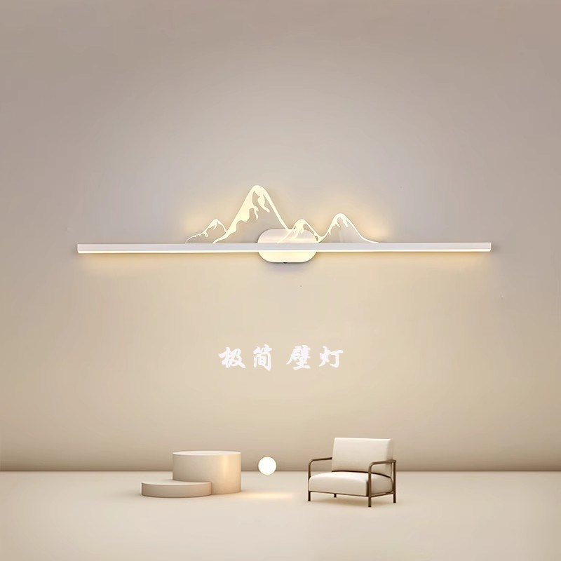 新款简约客厅沙发背景墙长条壁灯极简卧室床头装饰灯X房间横款壁