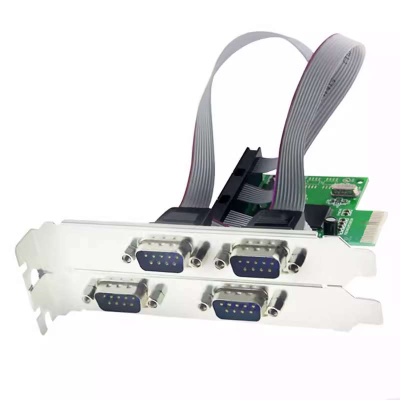 4串口9针PCI-E串口卡电脑pcie转接DB9P多 4口RS232工控COM扩展卡