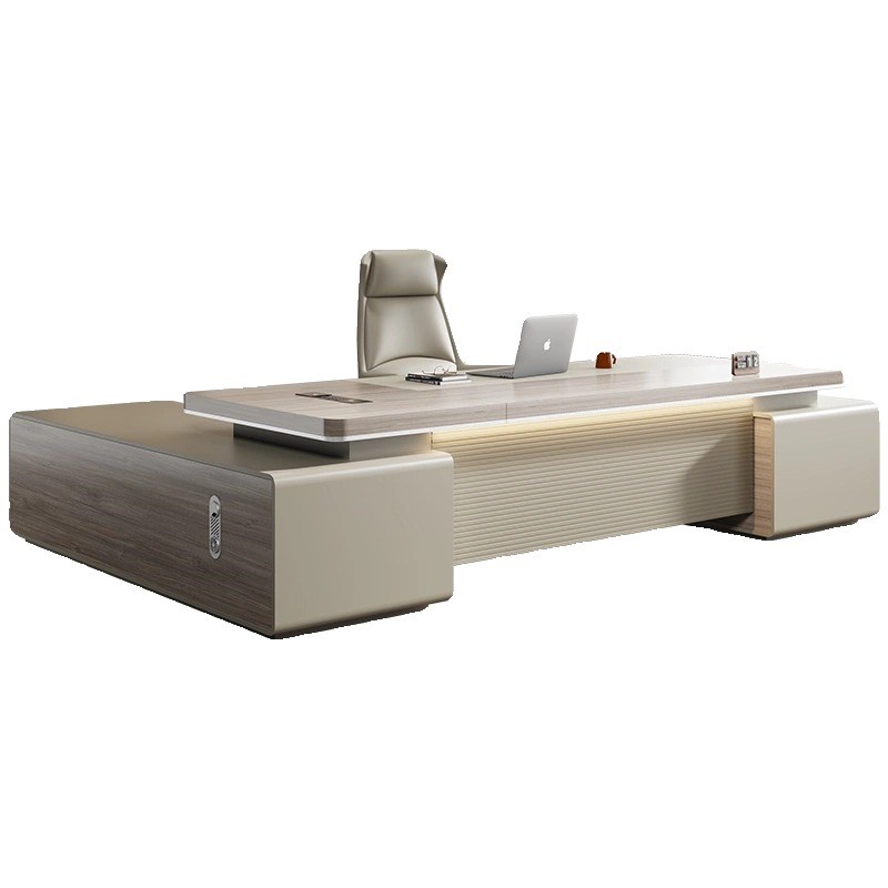 老板桌轻奢高级感办公桌椅组合总裁室新中式家具经理主管桌大班台