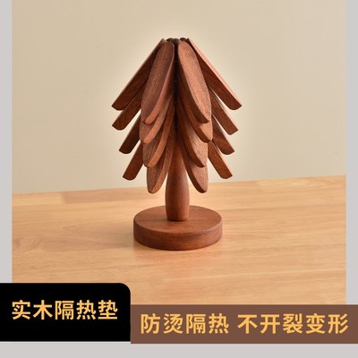 隔热垫一棵树实木餐桌垫创v意家用厨房防烫耐高温大号餐垫锅垫杯
