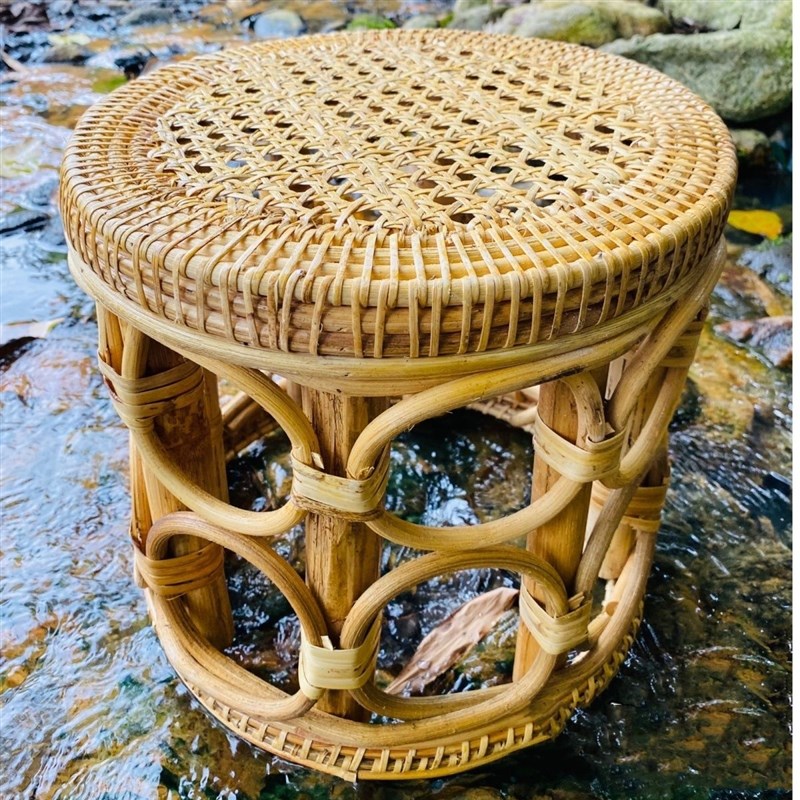 藤编凳东南亚风h民族风情藤编凳子圆柱凳民宿客栈凳子藤编茶几矮