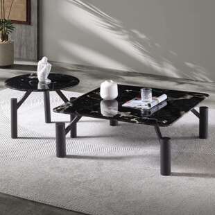 SST01#极简家用客厅大小茶几组合现代样板房阳台大理石方形茶几民