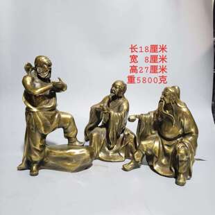 纯铜刘关张三结义摆件桃园三结义刘备关羽张飞铜关公家居工艺品