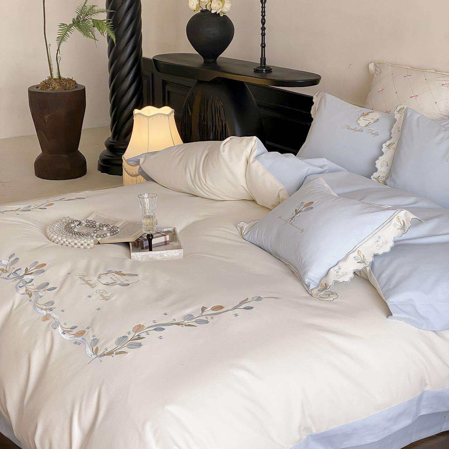 公主风秋冬纯棉磨毛100支刺绣花边长绒棉四件套全棉床单刺绣款,3C数码配件,USB灯,淘宝优惠券,粉丝福利购,淘宝优惠卷