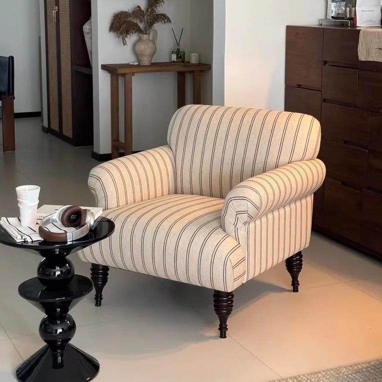 法式复古单人沙发椅中古风布艺沙发小户型民宿公寓客厅单人沙发椅,3C数码配件,USB灯,淘宝优惠券,粉丝福利购,淘宝优惠卷