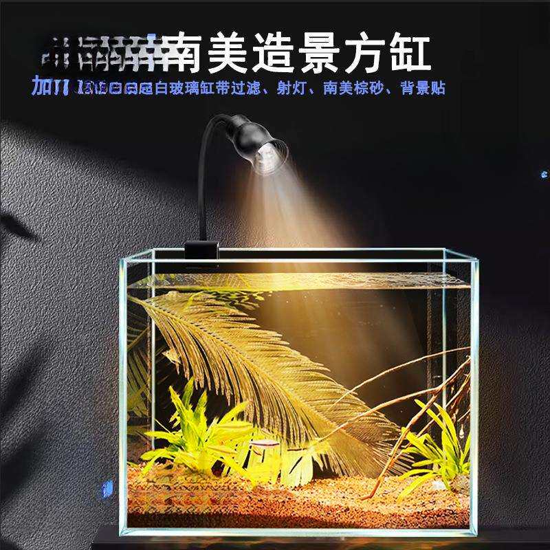 南美造景鱼缸过滤器高透加厚金晶五线超白玻璃雷龙鱼方缸