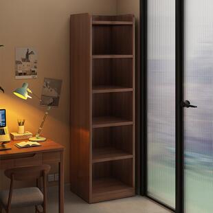 实木多层置物架书架落地客厅窄缝柜靠墙简易学生家用书柜带背板