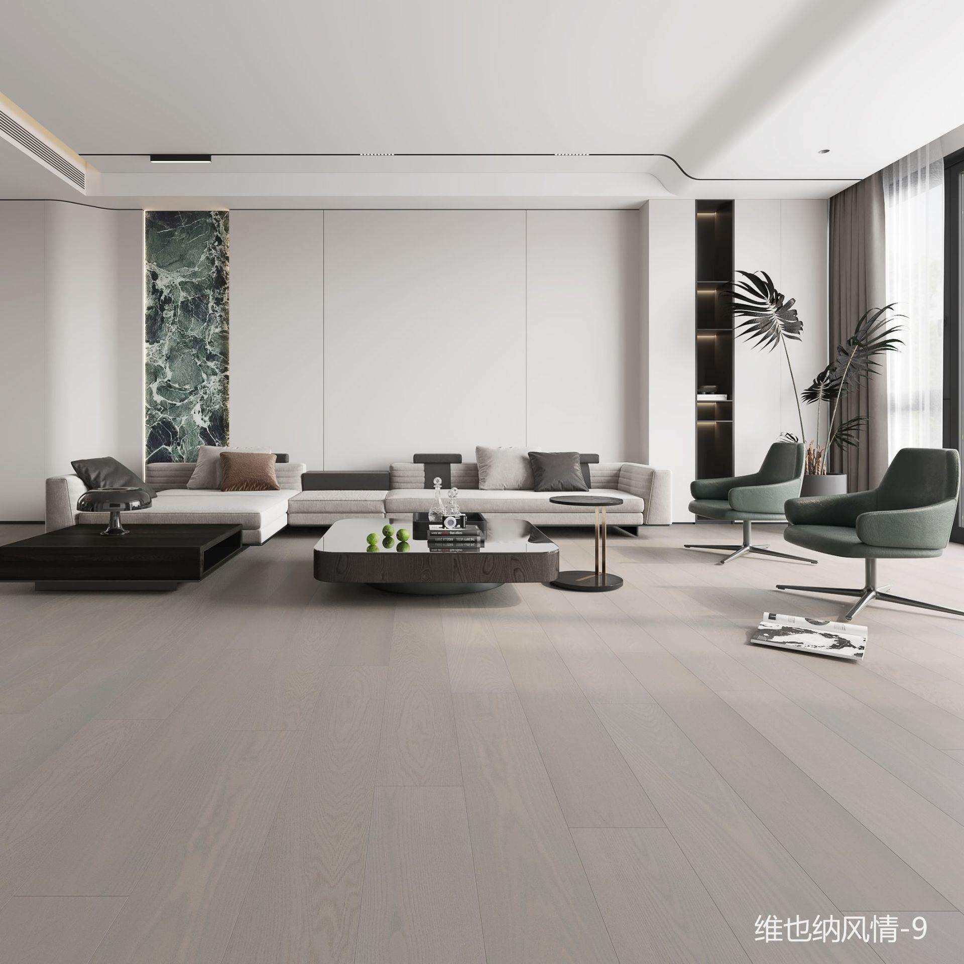 木皮面新三层实木地板家用别墅原木奶油风厂家防水复合地板