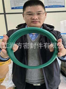 墨绿色车削聚氨酯v型组合密封 高强度泵车液压油缸活塞杆油封