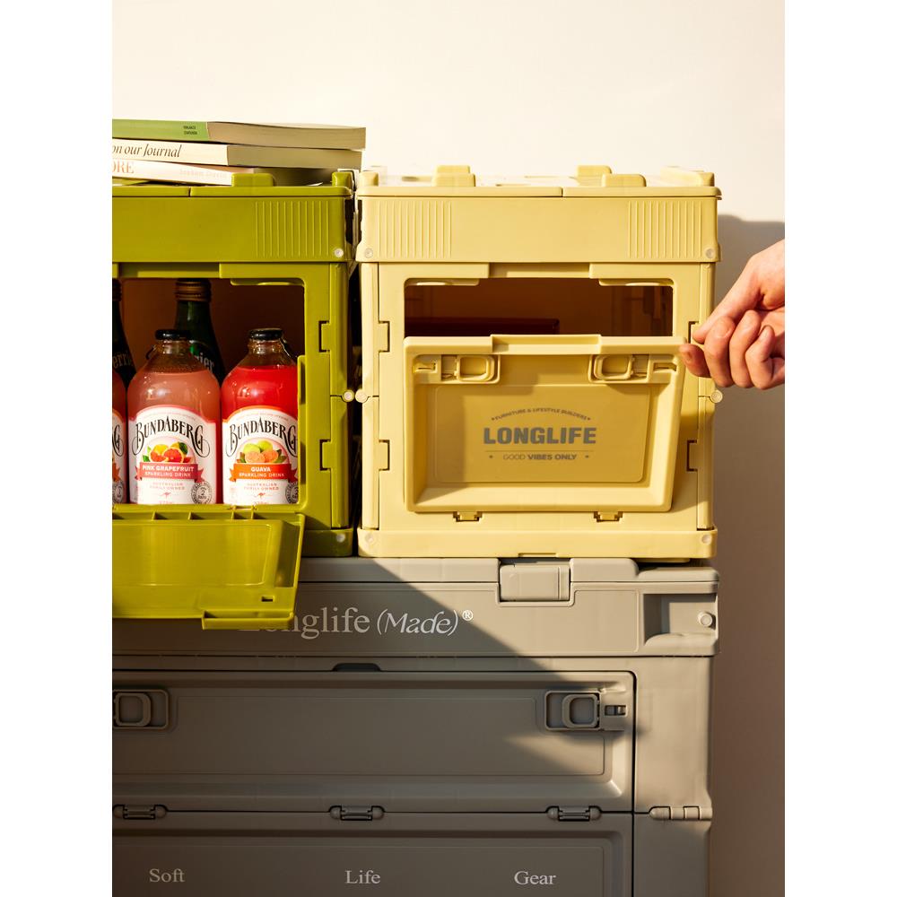 longlife收纳箱工业风折叠箱户外露营储物塑料收纳箱家用整理新品