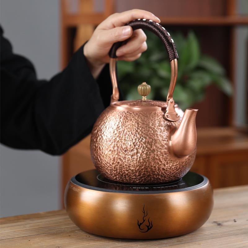 紫铜电陶炉无声茶炉煮茶电陶炉家用银壶铜壶铁壶陶瓷光波炉