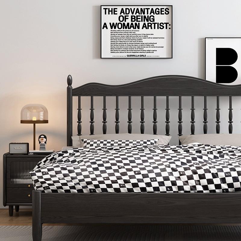 北欧白蜡木实木床现代简约1.8米双人床法式复古风1.5主卧婚温莎床