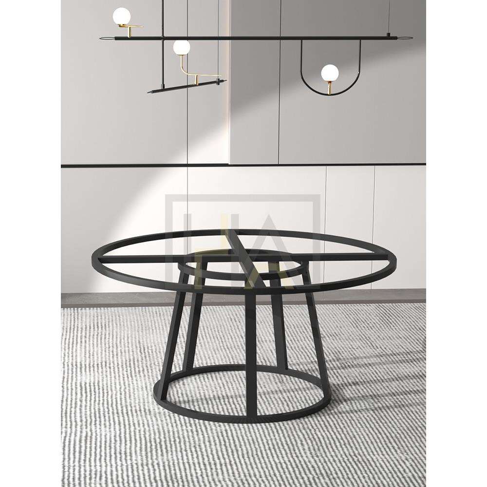 金属圆桌脚支架轻奢岩板餐桌架大理石桌子腿洽谈桌腿会议桌支撑架