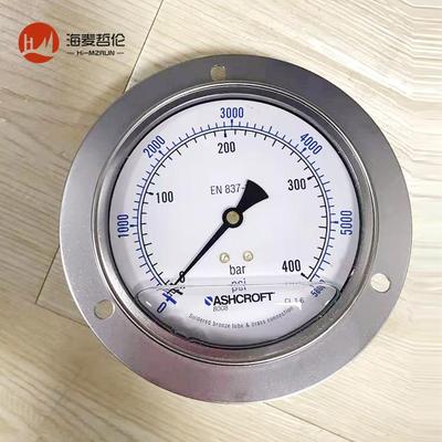 雅斯科ASHCROFT 400BR#T8耐震波登管压力表轴向螺纹液压油压表