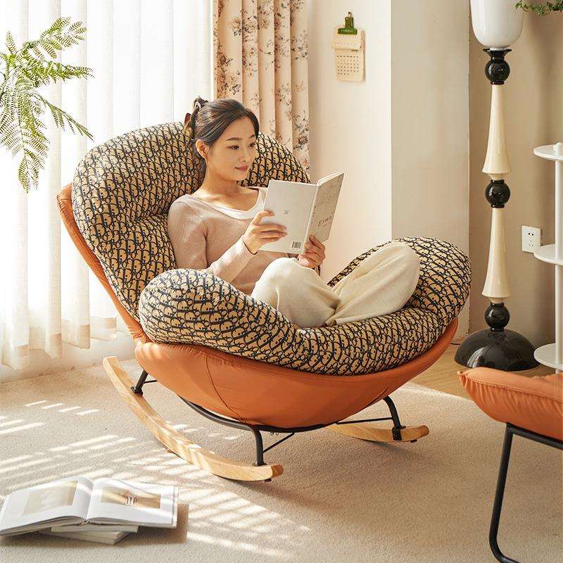 摇椅躺椅轻奢单人沙发摇摇椅蜗牛椅家用懒人沙发客厅阳台休闲椅