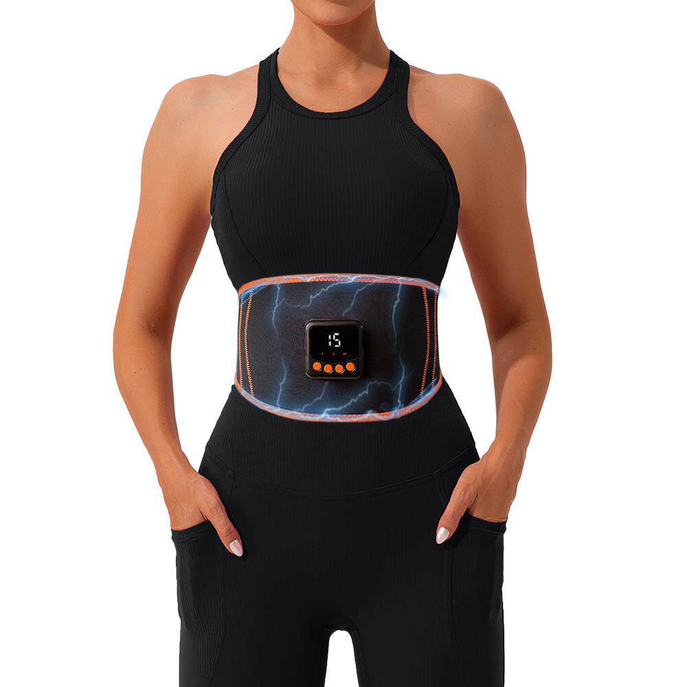 EMS塑形美体按摩腰带健身器材腹部健腹贴加热震动按摩器瘦腰发热