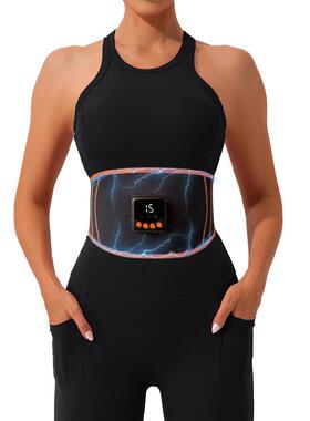 EMS塑形美体按摩腰带健身器材腹部健腹贴加热震动按摩器瘦腰发热
