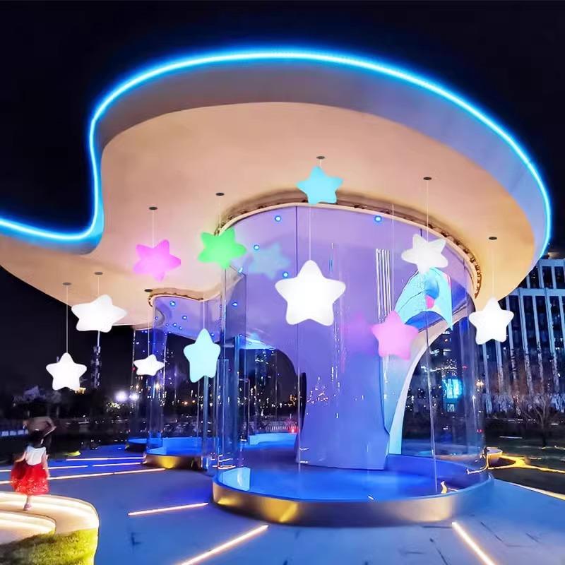 地插草坪灯星星灯小夜灯别墅庭院装饰灯游乐场商场创意户外星星灯