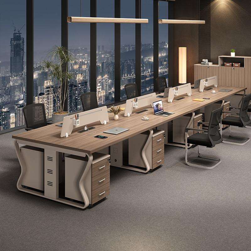 工位办公桌带挡板职员办公桌简约现代员工电脑桌单人/2/4/6人桌子