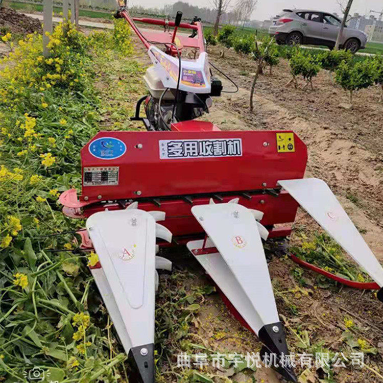 汽油款手推式苜蓿草割晒机秸秆割倒机手扶式前置割台