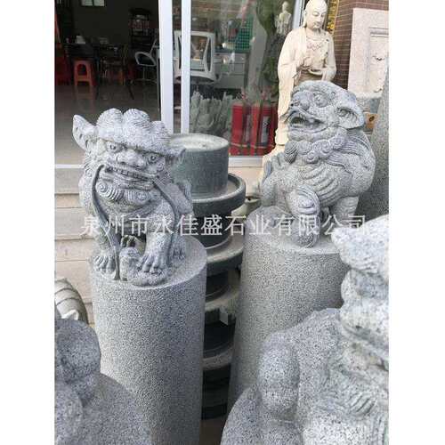 厂家现货花岗岩芝麻黑狮子柱芝麻灰拴马柱中式仿古栓马桩可来图订
