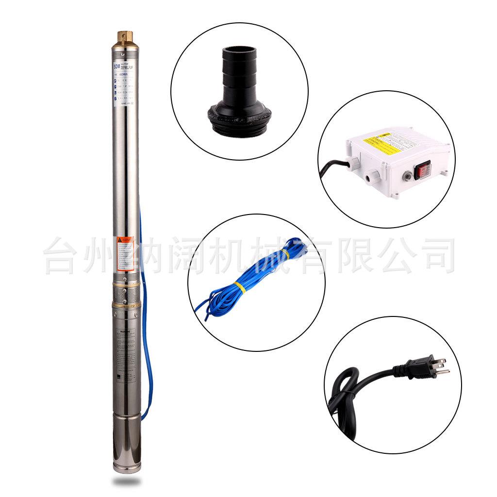 跨境不锈钢叶轮深井潜水泵1HP美规110V立式离心泵4inch deep pump