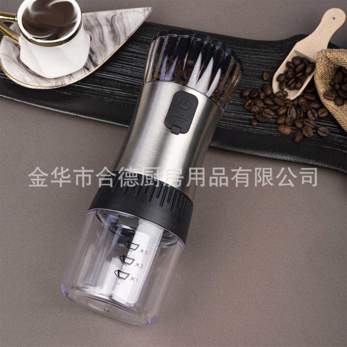 跨境咖啡研磨机户外家用可拆卸开盖加豆可调节粗细电动陶瓷咖啡磨