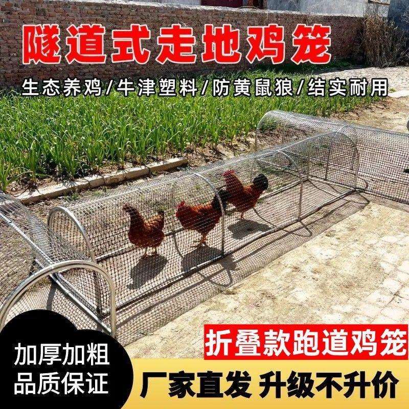 走地鸡笼养鸡隧道跑笼农场庭院户外鸡笼可折叠折叠式溜达养殖笼