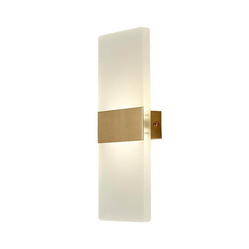 全铜后现代床头亚克力壁灯轻奢卧室灯北欧简约创意客厅过道led灯