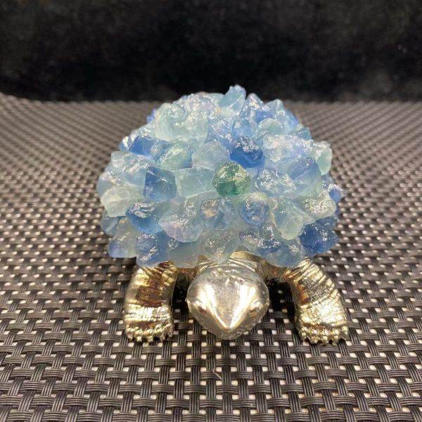 好记水晶碎石乌龟摆件usb接口居家卧室床头氛围小夜灯装饰摆件