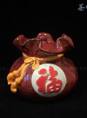 陶瓷摆件石湾公仔家居客厅装饰品茶叶罐陶罐防潮储物罐