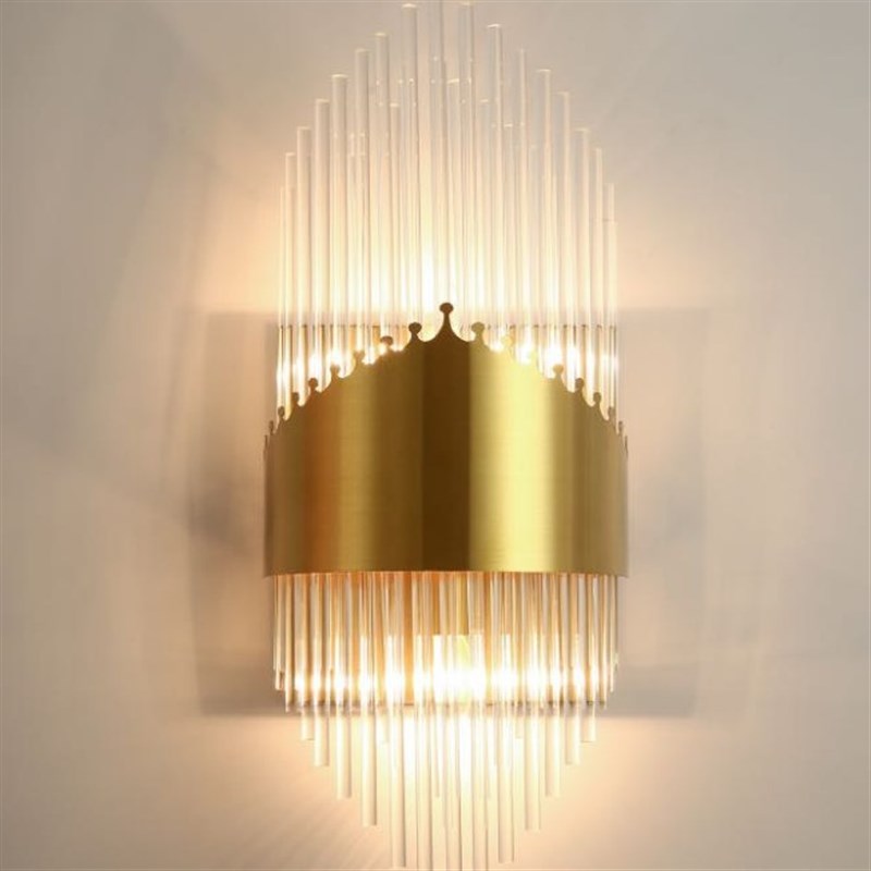 水晶壁灯客厅卧室床头灯现代简约餐厅过道楼梯灯室V内轻奢法式灯