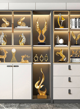高档轻奢酒柜装饰品摆件现代客厅家居玄I关电视柜办公室软装工艺