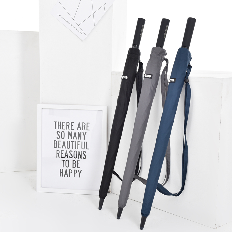 德国结实耐用f抗风自动长柄雨伞男士大号双人简约黑色长杆直柄伞