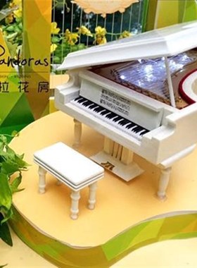三角钢琴模型摆件迷你创意摆件z钢琴模型生日礼物大彷真钢琴音乐