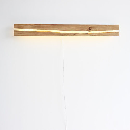 【裂木浮灯】实木琥珀水晶裂痕壁灯黑G胡桃橡榆木置物墙灯发光搁