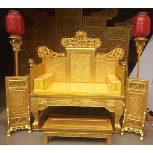 龙椅帝王宝座黄金漆修禅椅子酒吧椅交椅龙腾九州实木演出皇帝宝座
