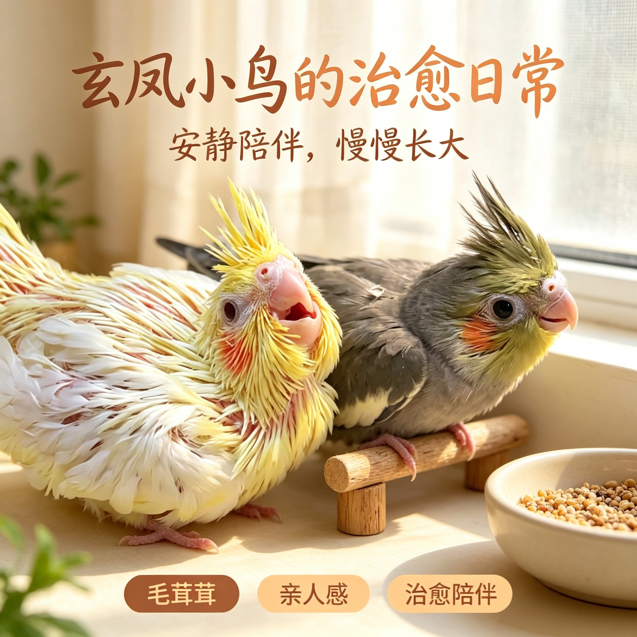玄凤鹦鹉活鸟会说话半毛幼崽纯手养雏鸟幼鸟活物公母一对儿童宠物