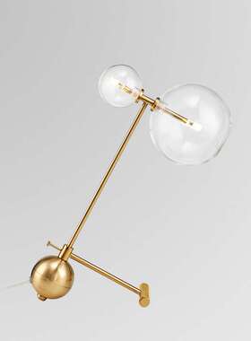 简约现代创意艺术书桌小台灯欧式五金床头LED护眼卧室样板间台灯