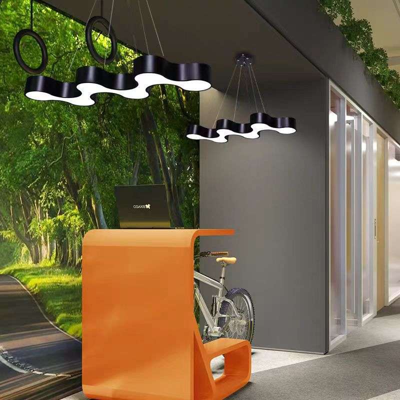 led时尚S形曲线波浪造型灯工作室办公室走廊过道服装店艺术灯商用