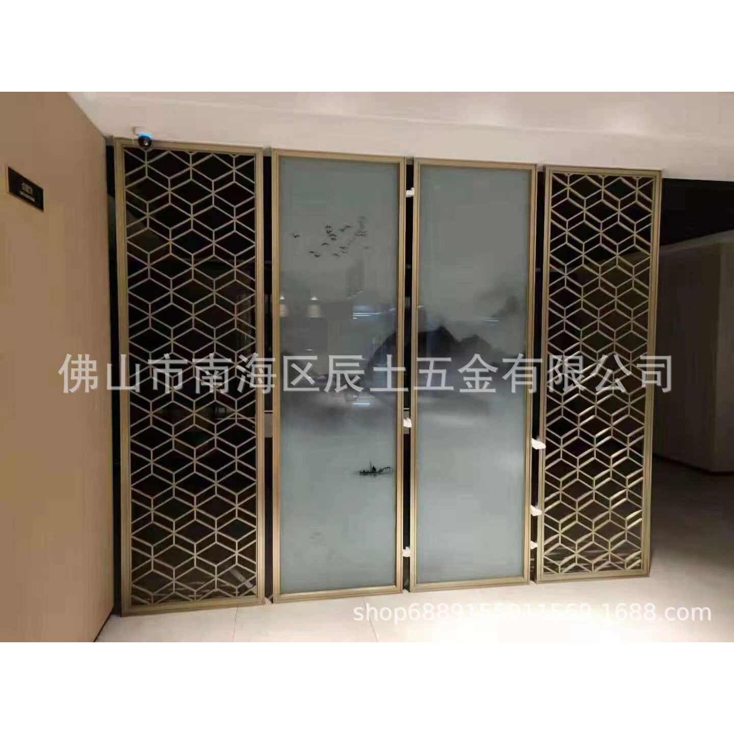 厂家定 制中式金属屏风 铜艺屏风隔断 新中式铜艺屏风 酒店玄关