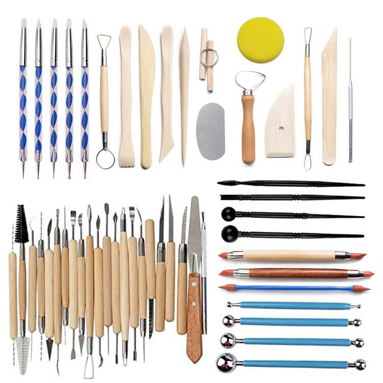 陶艺工具51件套 石塑粘土雕刻工具丸棒多规格软陶泥制作工具套装