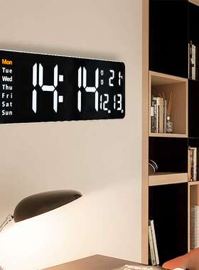 16寸大屏功能i显示时钟数字钟表简约客厅挂钟LED钟电子钟闹6626