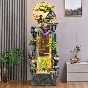 轻奢客厅庭院水景水幕墙假山流水喷泉装 饰品造景观流水墙屏风摆件