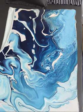 大理石纹款 数码印花双层加厚保暖方形懒人沙发盖毯儿童毛毯子