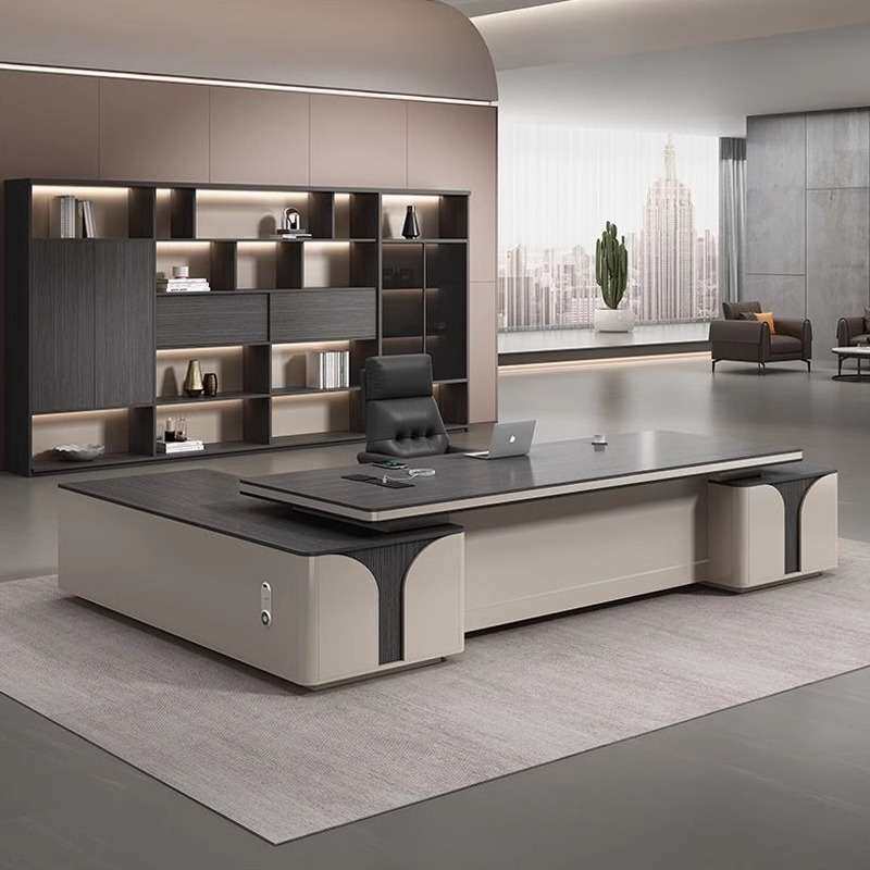 轻奢老板桌办公桌简约现代经理主管总裁桌椅组合办公室家具大班台