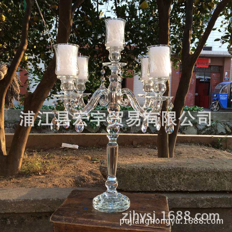 欧式精美水晶婚庆烛台婚庆装饰道具酒店用品蜡烛浪漫造型