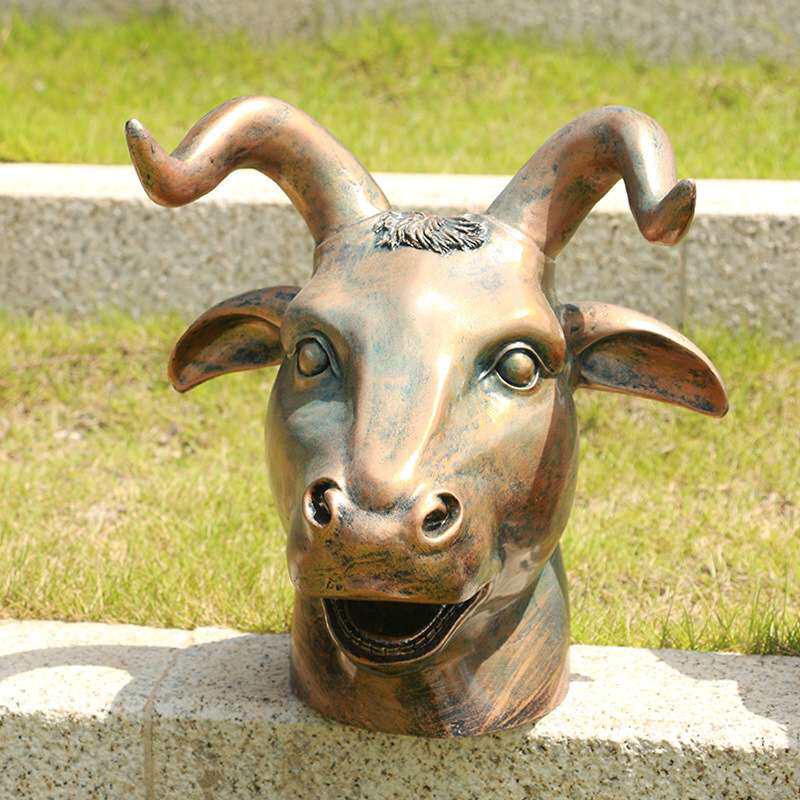 十二生肖全套头像装饰摆件室内家居玻璃钢工艺品动物雕塑仿铜首级