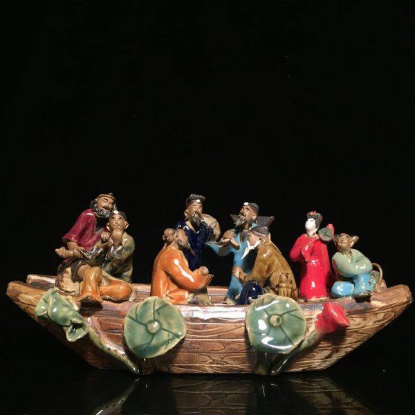 石湾公仔八仙过海陶瓷摆件创意客厅电视柜博古架摆设家居装饰礼品,家居饰品,装饰摆件,淘宝优惠券,粉丝福利购,淘宝优惠卷