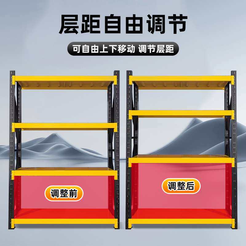 仓储置物架展示架层板仓储仓库货架超市加粗可拆卸加厚货架铁架子